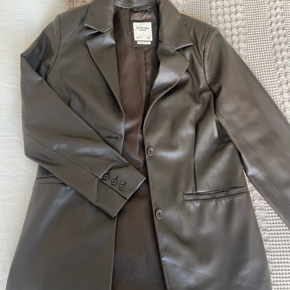 Abercrombie & Fitch Vegan Leather Blazer
